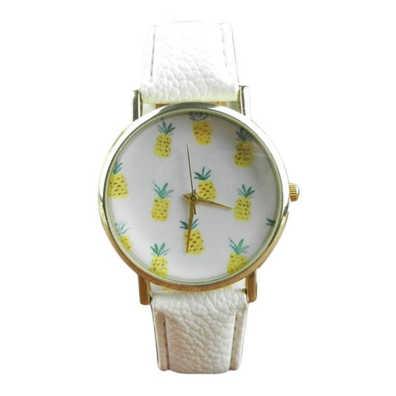 Gadgets d'Eve bijoux Blanc 2017 - Montre Vintage d'Ananas pour Femme, en de cuire Style fruit