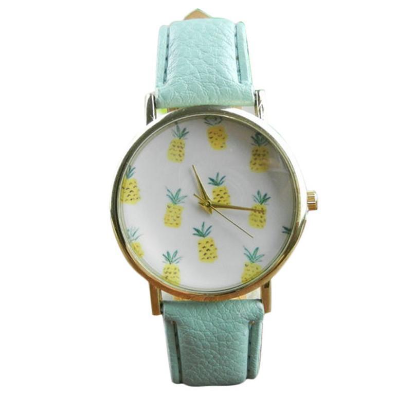 Gadgets d'Eve bijoux Vert 2017 - Montre Vintage d'Ananas pour Femme, en de cuire Style fruit